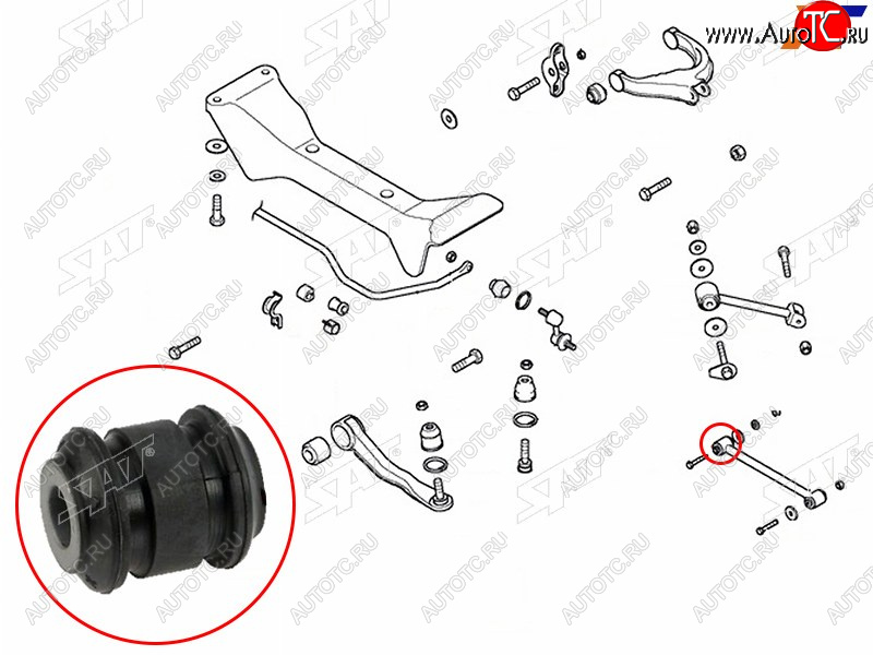 220 р. Сайлентблок задней поперечной тяги  HYUNDAI SONATA (EF) 01-13KIA OPTIMAMAGENTIS 01-05              SAT ST-55254-38000  с доставкой в г. Вологда
