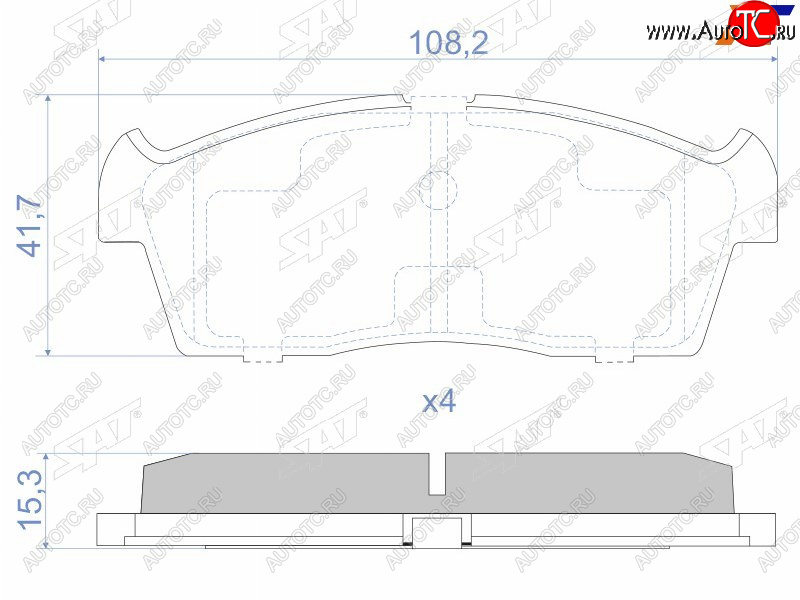 849 р. Колодки тормозные передние FR-FL SAT Suzuki Aerio RA21S, RC51S седан дорестайлинг (2001-2003)  с доставкой в г. Вологда