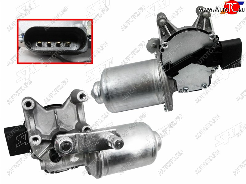 2 399 р. Мотор трапеции стеклоочистителя SKODA FABIA ROOMSTER 07-15 SAT ST-5J1955113A  с доставкой в г. Вологда