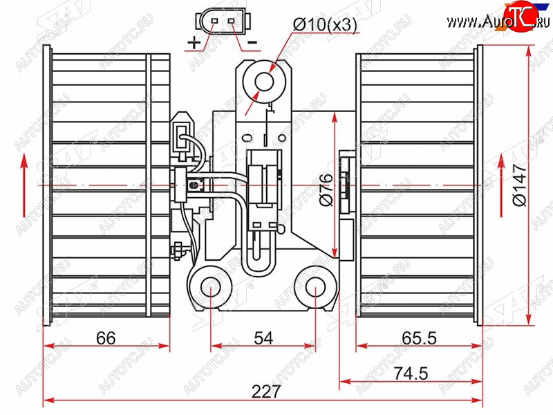 3 189 р. Мотор отопителя салона BMW 5-Series 95-04  X5 99-06  Land Rover Range Rover 02-12 SAT ST-64118385558  с доставкой в г. Вологда