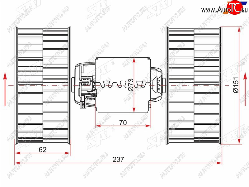 3 499 р. Мотор отопителя салона BMW 5-Series 88-96  7-Series 86-94  8-Series 89-99 SAT ST-64111374377  с доставкой в г. Вологда