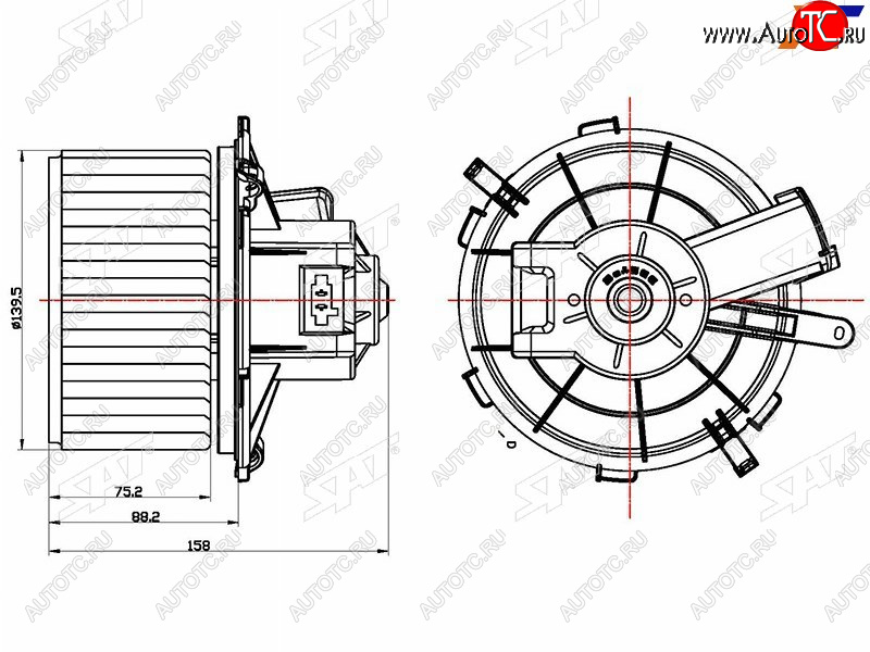 2 149 р. Мотор отопителя салона Peugeot Boxer 06-  Fiat Ducato 06-14 SAT ST-6441Y2  с доставкой в г. Вологда