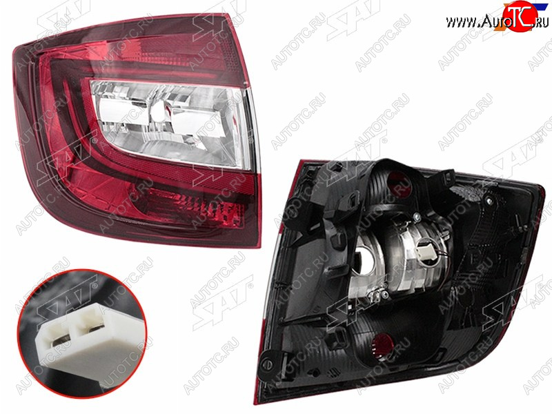 9 849 р. Фонарь задний левый (LED) SAT  Skoda Rapid  NH3 (2017-2020) рестайлинг лифтбэк  с доставкой в г. Вологда