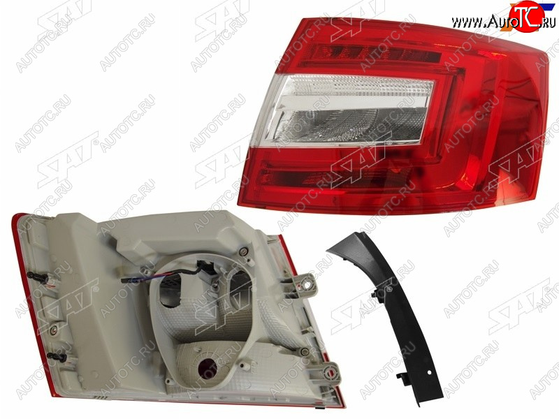 6 999 р. Фонарь задний правый (LED) SAT  Skoda Octavia  A7 (2016-2020) рестайлинг лифтбэк  с доставкой в г. Вологда