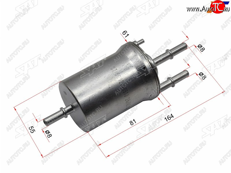 999 р. Фильтр топливный 4 bar VW POLO 01-JETTA 1.6 05-SKODA FABIA 01-OCTAVIA 04-13RAPID 12- SAT ST-6Q0201051J  с доставкой в г. Вологда