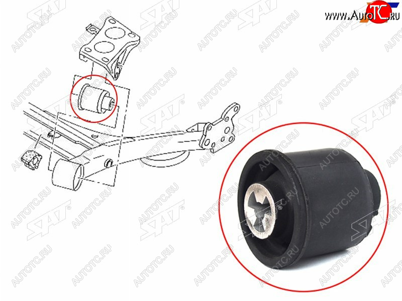 559 р. Сайлентблок Audi A3 96-13  Skoda Octavia 96-10  Rapid 12-  Volkswagen Golf 97-06  Polo 01-22  A SAT ST-6R0501541A  с доставкой в г. Вологда