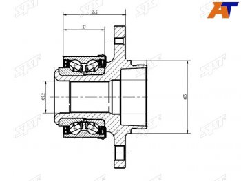 2 599 р. Ступичный узел перед AUDI A1A2SKODA FABIAVW POLO 02- SAT ST-6R0407621A  с доставкой в г. Вологда. Увеличить фотографию 2