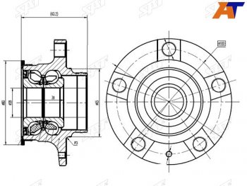1 759 р. Ступичный узел задн. SKODA FABIARAPIDVW POLO (RUS) 09.11- SAT ST-6RU501611B  с доставкой в г. Вологда. Увеличить фотографию 2