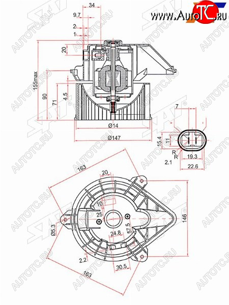 4 299 р. Мотор отопителя салона Nissan Primastar 02-14  Opel Vivaro 01-14  Renault Trafic 01-14 SAT ST-7701050310  с доставкой в г. Вологда