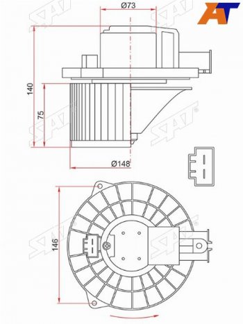 Мотор отопителя салона Mitsubishi Pajero 11-20 SAT ST-7801A502