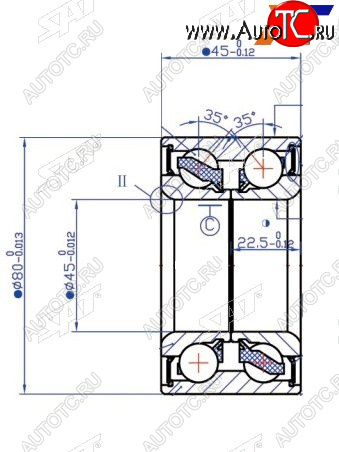 1 289 р. Подшипник перед ступицызадней VW TRANSPORTER 90- SAT ST-7D0498625  с доставкой в г. Вологда