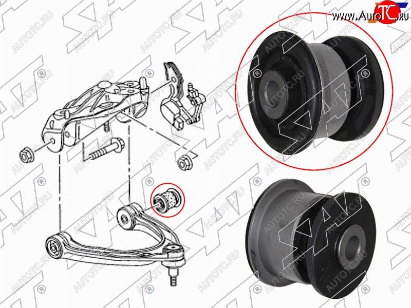 429 р. Сайлентблок Audi Q7 05-15  Volkswagen Touareg 02-18  Porsche Cayenne 02-10  Panamera 09-16 SAT ST-7L0407077  с доставкой в г. Вологда
