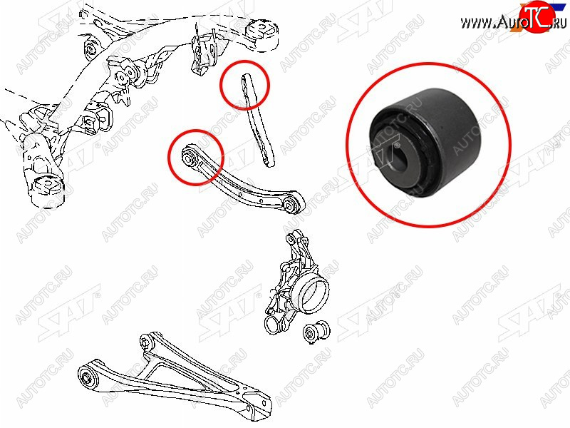 439 р. Сайлентблок Audi Q7 05-15  Volkswagen Touareg 02-18 SAT ST-7L0505398B  с доставкой в г. Вологда