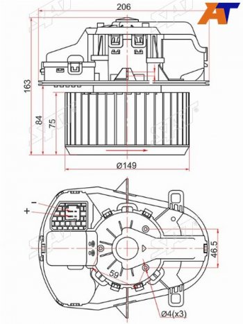 Мотор отопителя салона Volkswagen Touareg 10-18 SAT ST-7P0820021F
