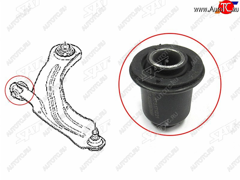299 р. Сайлентблок Renault Clio 12-16  Kangoo 08-16  Megane 02-09  Scenic 03-09 SAT ST-8200255761BF  с доставкой в г. Вологда