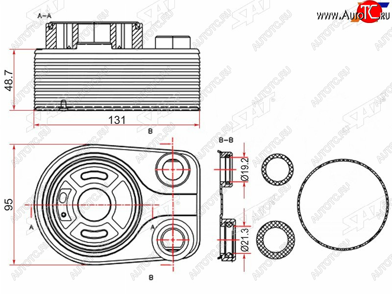 2 899 р. Радиатор масляный NISSAN QASHQAI 07-RENAULT CAPTUR 13-DUSTER 10-KANGOO 08- SAT ST-8200606297  с доставкой в г. Вологда