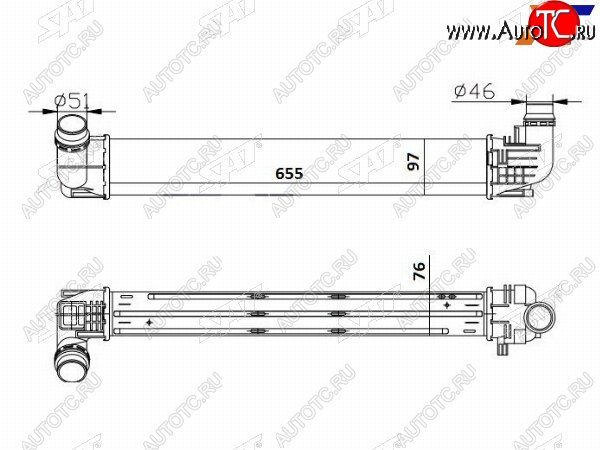 5 399 р. Интеркулер RENAULT DUSTER 1.5D 10- SAT ST-8200880552  с доставкой в г. Вологда