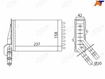 Радиатор отопителя салона  RENAULT CLIO 98-CLIO SYMBOL 01-CLIO 01-(трубчатый) SAT ST-87-0035