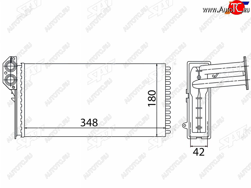 2 279 р. Радиатор отопителя салона MERCEDES SPRINTER 95-06 (трубчатый) SAT ST-87-0040  с доставкой в г. Вологда