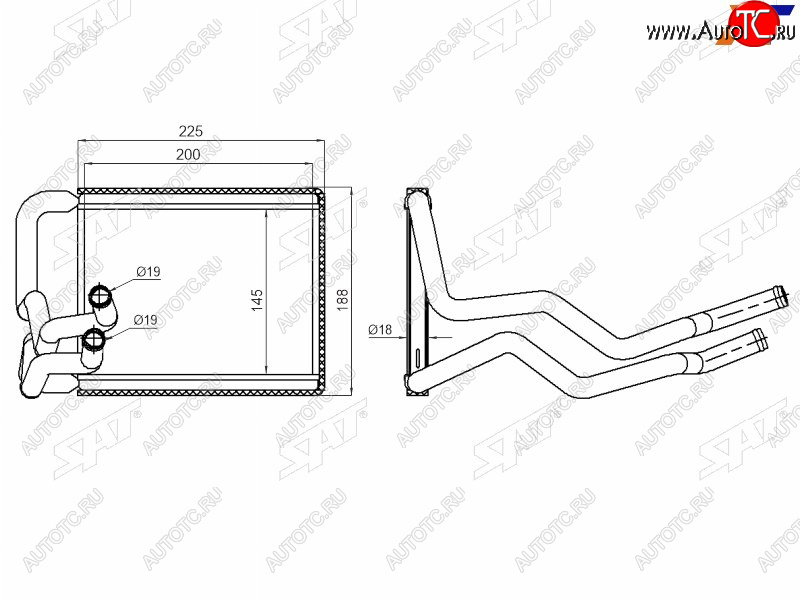 2 479 р. Радиатор отопителя салона HYUNDAI ELANTRA 06-11 SAT ST-87-0048  с доставкой в г. Вологда