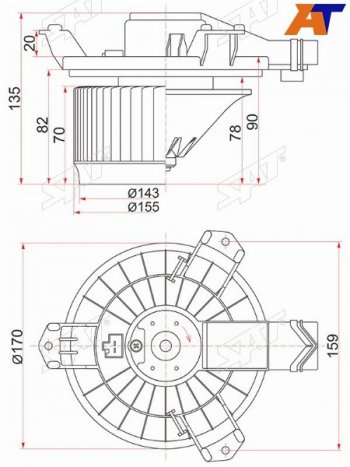 Мотор отопителя салона Honda Insight 08-14  Toyota Hiace 04-20 SAT ST-87103-26110