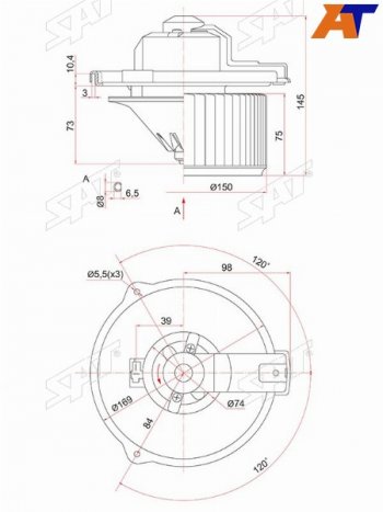 2 999 р. Мотор отопителя салона Suzuki Grand Vitara 97-05  Toyota Allion (T240) 01-07  Avensis (T250) 03-08 SAT ST-87103-12050  с доставкой в г. Вологда. Увеличить фотографию 2
