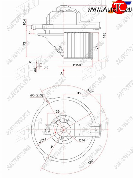 2 999 р. Мотор отопителя салона Suzuki Grand Vitara 97-05  Toyota Allion (T240) 01-07  Avensis (T250) 03-08 SAT ST-87103-12050  с доставкой в г. Вологда