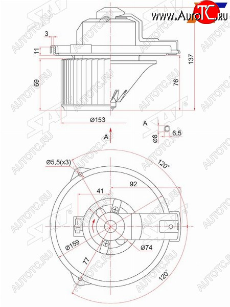 3 179 р. Мотор отопителя салона Mitsubishi Pajero 91-00  Toyota RAV4 (XA10) 94-00  Vitz 99-05  4Runner 89- SAT ST-87103-42020  с доставкой в г. Вологда