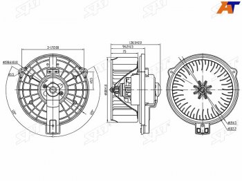 3 399 р. Мотор отопителя салона Lexus GS 97-04  RX 97-03  Toyota Highlander 00-07  Kluger V 00-07 SAT ST-87103-30390  с доставкой в г. Вологда. Увеличить фотографию 4