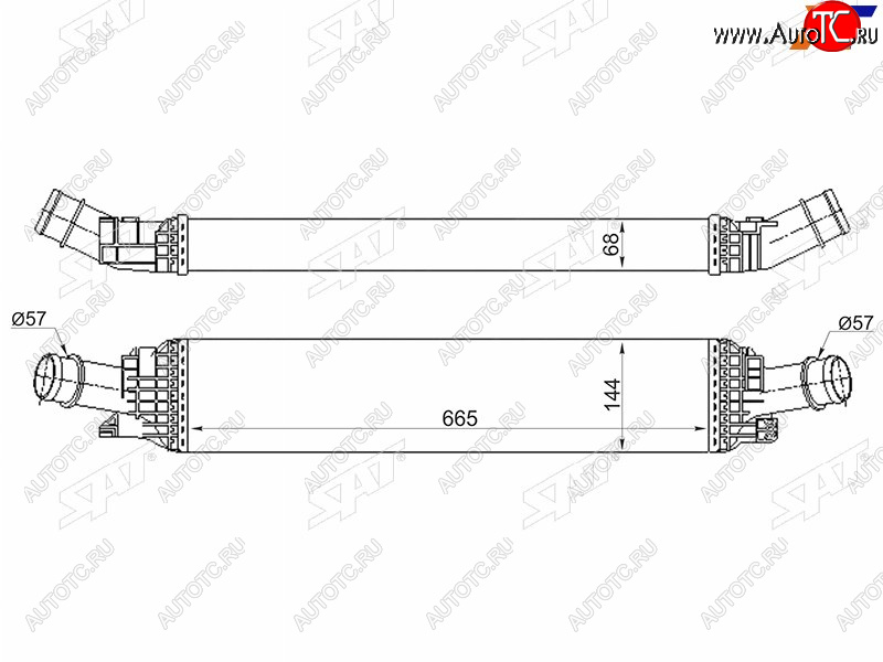 5 649 р. Интеркулер AUDI A4 07-A5 07-A6 11-Q5 08- SAT ST-8K0145805G  с доставкой в г. Вологда