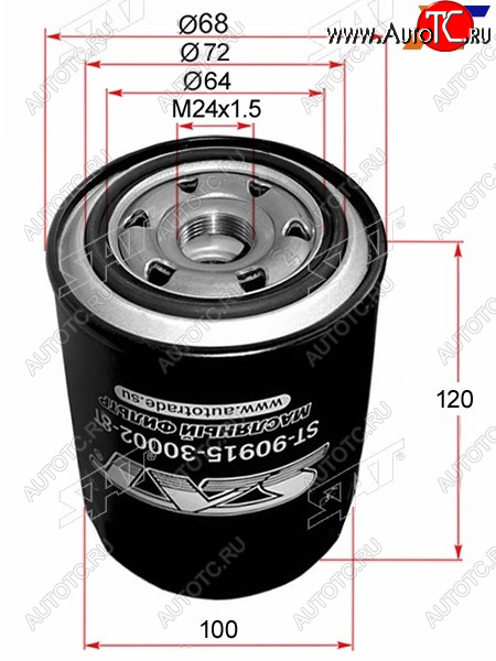 419 р. Фильтр масляный TOYOTA 1HZ,1KZTE SAT ST-90915-30002-8T  с доставкой в г. Вологда