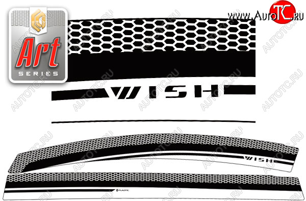 2 299 р. Дефлектора окон CA-Plastic  Toyota Wish  XE20 (2009-2017) дорестайлинг, рестайлинг (серия Art белая, без хром. молдинга)  с доставкой в г. Вологда