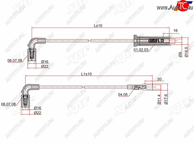 1 039 р. Провода высоковольтные CHEVROLET AVEO 03-08 1.4 F14S3 A14SMSLANOS 05- A14SMS SAT ST-96305387  с доставкой в г. Вологда