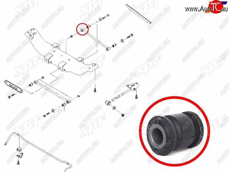 296 р. Сайлентблок Audi A6 97-05  Chevrolet Lacetti 04-13  Daewoo Lacetti 04-09  Toyota Corolla (E100,E1 SAT ST-96550051  с доставкой в г. Вологда
