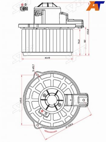 Мотор отопителя салона Kia Rio 05-11 SAT ST-97113-1G000