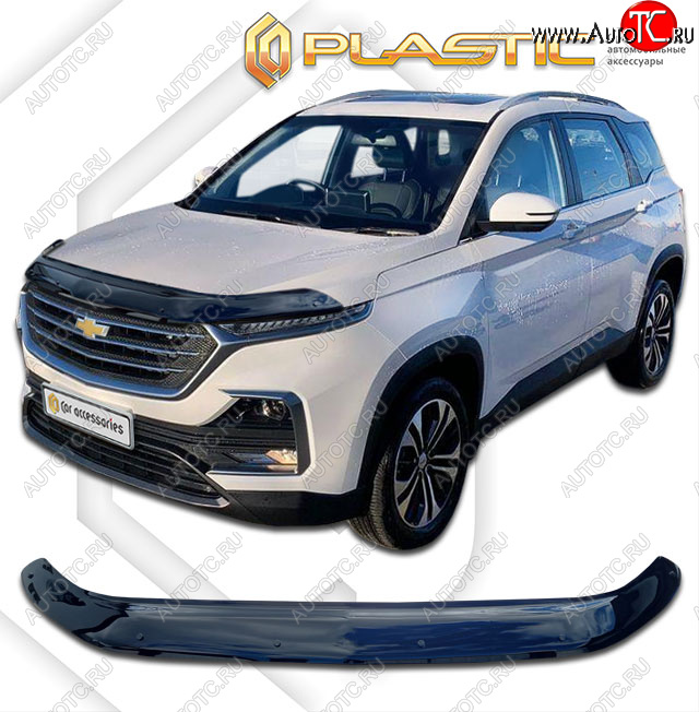 2 399 р. Дефлектор капота (ОАЭ) CA-Plastic Exclusive Chevrolet Captiva CN202S дорестайлинг (2018-2025) (classic черный, без надписи)  с доставкой в г. Вологда