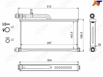 Радиатор отопителя салона AUDI A6 05-11ALLROAD 06- SAT ST-AD05-395-0