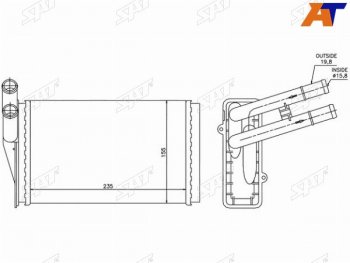 Радиатор отопителя салона AUDI 80 86-96A4S4 94-SKODA SUPERB 02- VW PASSAT 96- PASSAT 00-(трубча SAT ST-AU22-395-0