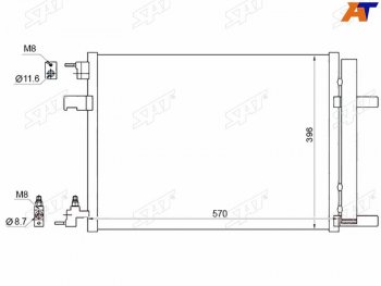 Радиатор кондиционера Chevrolet Cruze 09-15  Daewoo Lacetti 08-11  Opel Astra 09-15  Zafira 11-16 SAT ST-CH09-394-A0