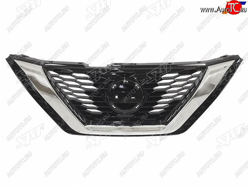 3 999 р. Решетка радиатора SAT  Nissan Qashqai  2 (2017-2022) J11 рестайлинг (молдинг хром)  с доставкой в г. Вологда