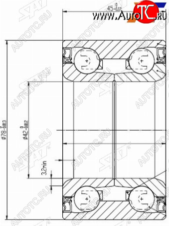 1 289 р. Подшипник передней ступицы FORD ESCAPEMAVERICKMAZDA TRIBUTE 00- SAT ST-EC01-33-048  с доставкой в г. Вологда