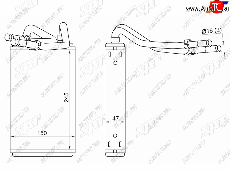 2 049 р. Радиатор отопителя салона FORD TRANSIT 00- SAT ST-FDR7-395-0  с доставкой в г. Вологда