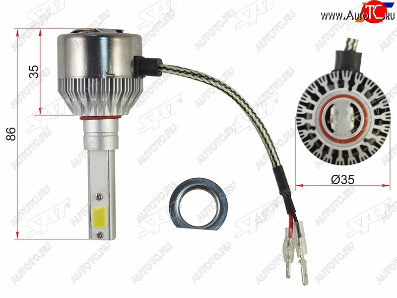 2 159 р. Комплект светодиодных ламп LED H1 36W3600LM SAT ST-H1-LED  с доставкой в г. Вологда