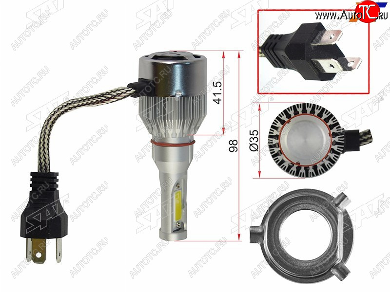 1 759 р. Комплект светодиодных ламп LED H4 36W3600LM SAT ST-H4-LED  с доставкой в г. Вологда