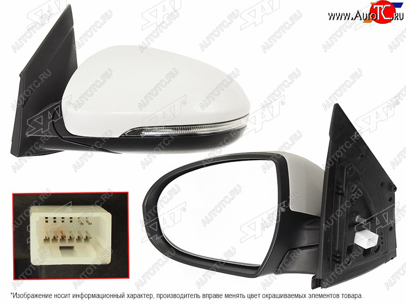6 249 р. Зеркало Hyundai Tucson 15-21 (Слева Обогрев Регулировка Повторитель поворота Складывание 8 конт SAT ST-HN52-940-2  с доставкой в г. Вологда