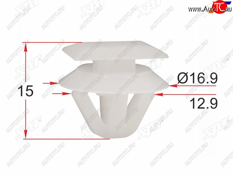 25 р. Клипса молдинга кузова MAZDA (1 шт.) SAT ST-KJ-1735  с доставкой в г. Вологда