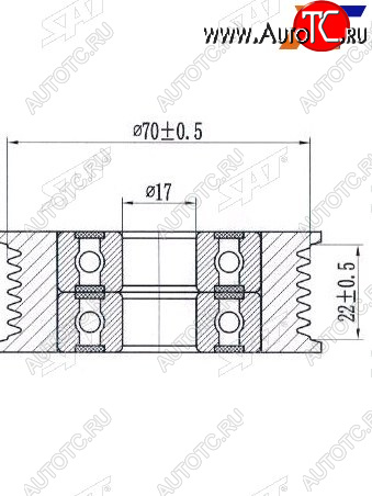 1 049 р. Ролик приводного ремня обводной MAZDA 36ATENZACX-5 08- SAT ST-L510-15-930A  с доставкой в г. Вологда