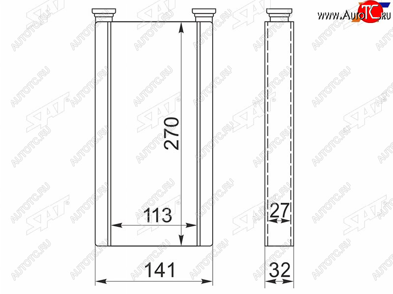 2 799 р. Радиатор отопителя салона TOYOTA HARRIERARISTO #ZS16# 97-05PROGRESS LEXUS RX300GS300 97-05 SAT ST-LX45-395-0  с доставкой в г. Вологда