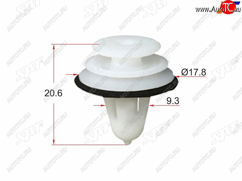 11 р. Клипса обшивки двери TOYOTALEXUSHYUINDAIKIA (1 шт.) SAT ST-M10203  с доставкой в г. Вологда