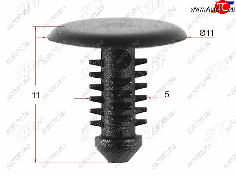 11 р. Клипса фиксатор обшивки MAZDA (1 шт.) SAT ST-M10619  с доставкой в г. Вологда